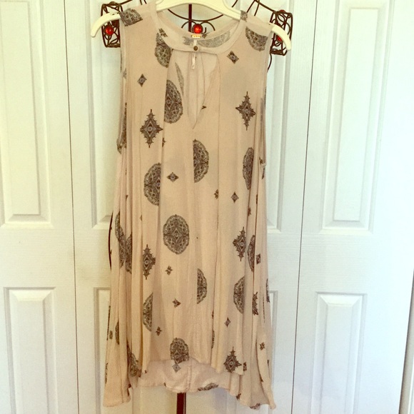 FREE PEOPLE Tree Swing Tunic Top Mini Dress Cream - Picture 2 of 6